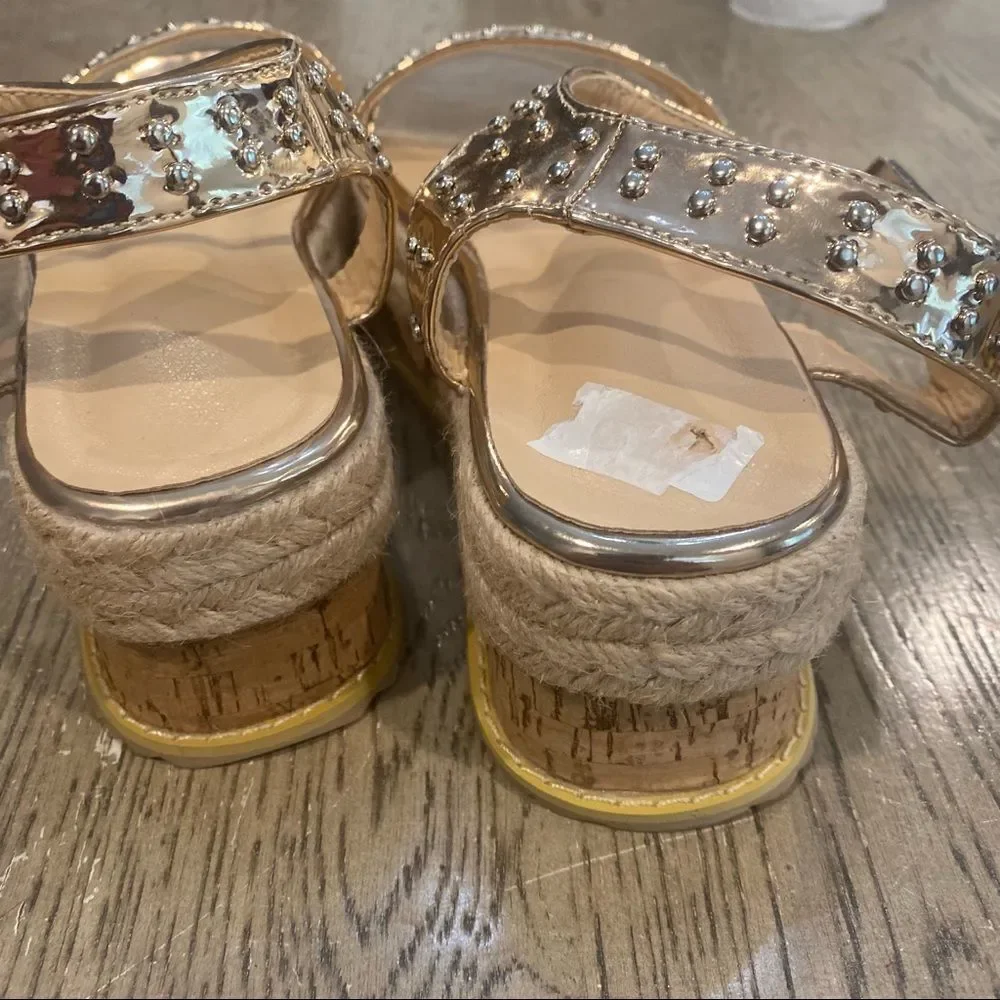 Pink Metallic Open Toe Strap Platform Boutique Summer Espadrille Sandals